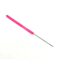 CH081 Pink Plastic Handle Crochet Hook Needles 15.5CM