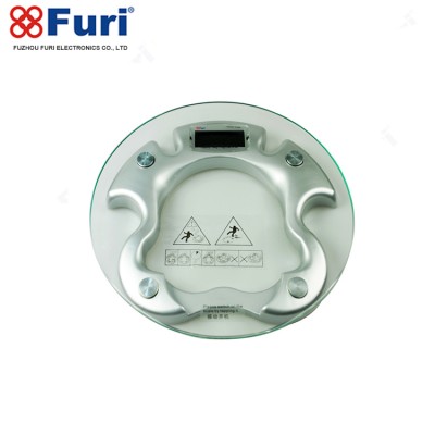 0.1kg/180kg Furi round glass digital bathroom scales, professional personal body fat scale