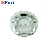 0.1kg/180kg Furi round glass digital bathroom scales, professional personal body fat scale